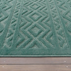 Indoor Outdoor Rug Livorno Boho High-Low Pattern In Turquoise RugYourHome