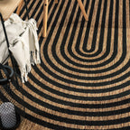In- & Outdoor Rug Captera with Minimalistic Line Pattern in Nature Beige RugYourHome
