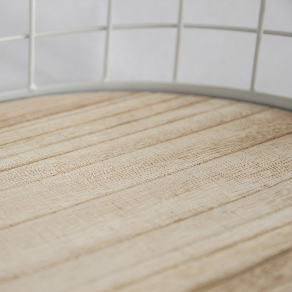 449 - Oval Metal & Wood Tray, side view - House Of Avana