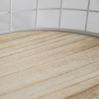 449 - Oval Metal & Wood Tray, side view - House Of Avana