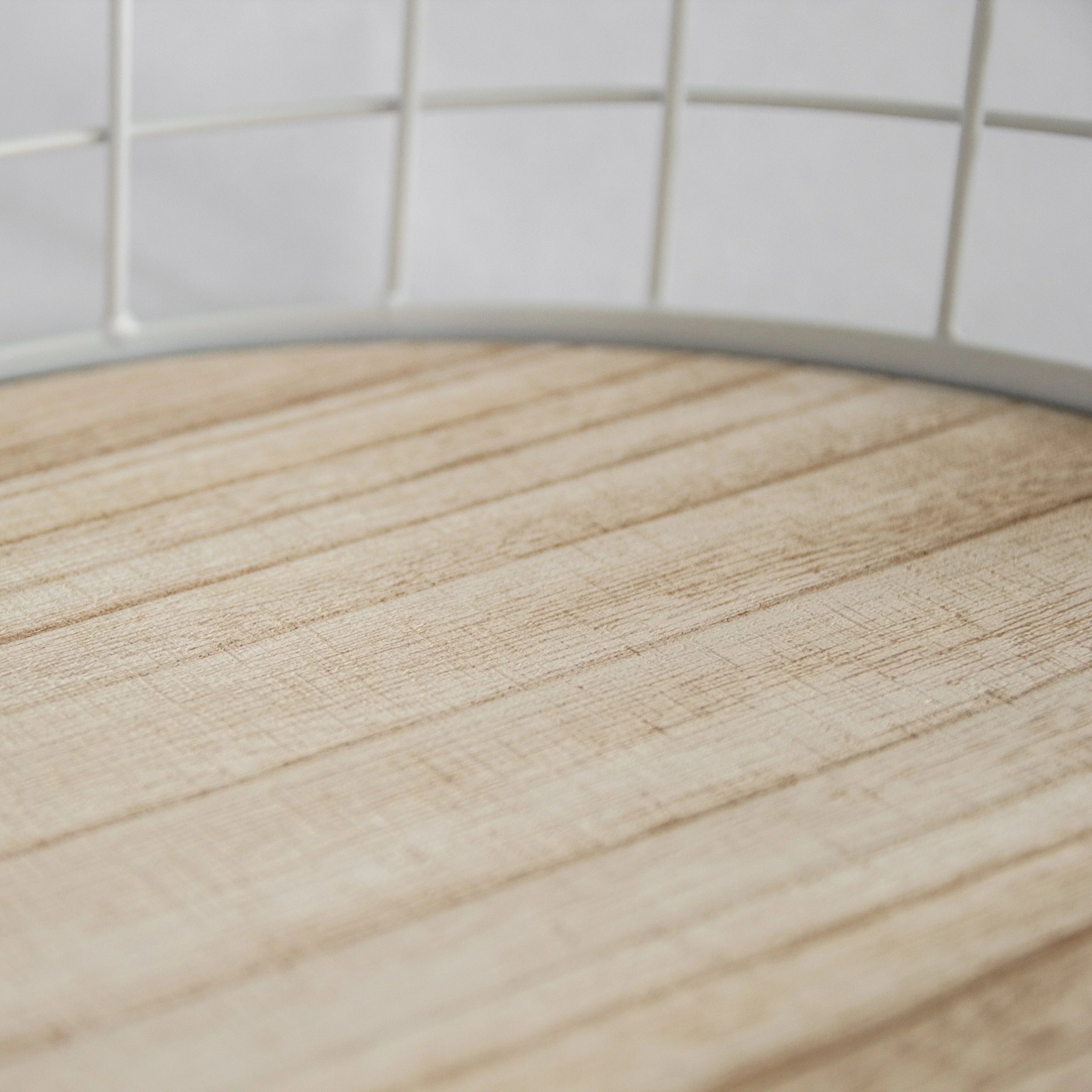 449 - Oval Metal & Wood Tray, side view - House Of Avana