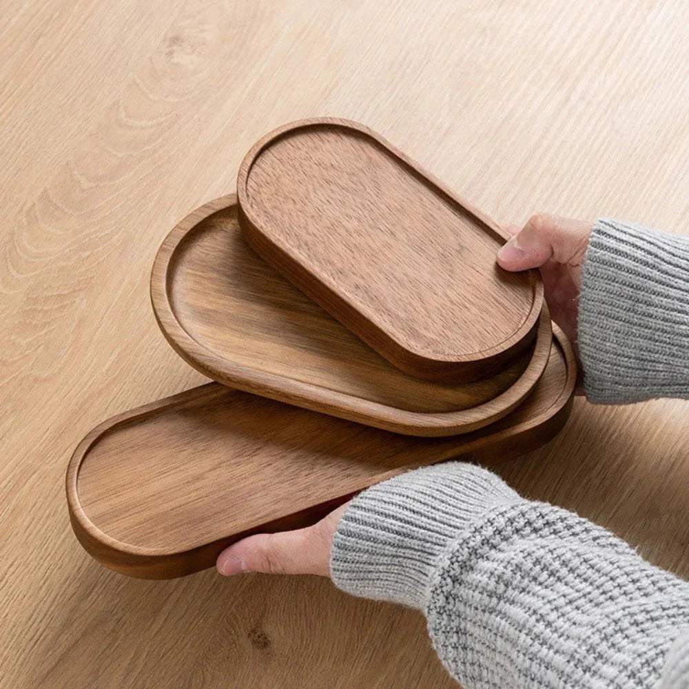 Oval Wooden Serving Tray Platter - House Of Avana