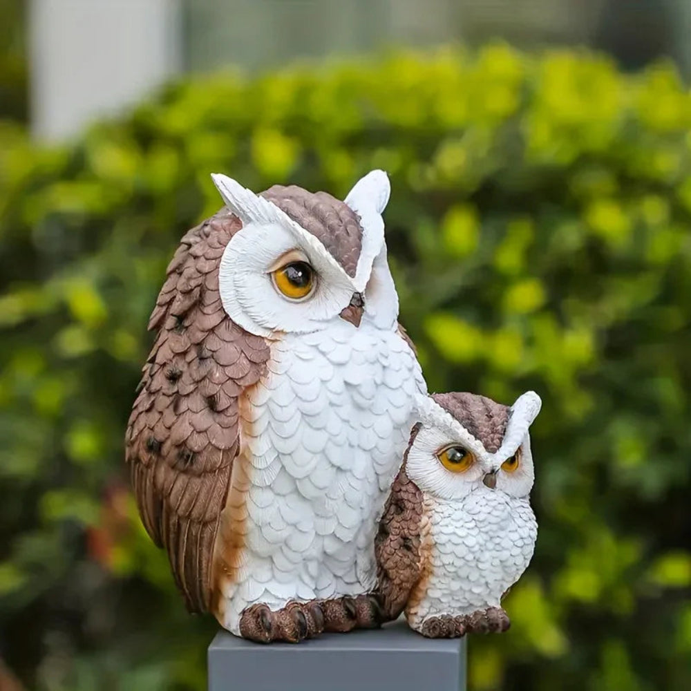置物  bird owl Realistic Owl Garden Statues - Ceramic Bird Deterrent – House Of Avana