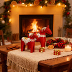 Pair of Hand-Painted Nordic Red Dala Horses | Swedish Traditional Wooden Ornament for Wedding, Christmas & Luxury Home Decor | Hand-Carved, Suitable for Various Room Types & Multiple Holidays House Of Avana