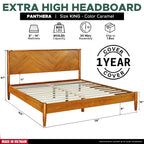 Panthera Solid Wood Bed Frame With Headboard