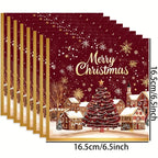 20-Pack Elegant Christmas Party Decorations - Red & Golden Snowflakes, Merry Christmas Text - Winter Table Napkins, Indoor/Outdoor Holiday Decor for Christmas, New Year, Weddings, Parties - Affordable Party Supplies for Home, House Of Avana [[SKU:HOA-MSC-036]]