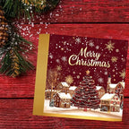 20-Pack Elegant Christmas Party Decorations - Red & Golden Snowflakes, Merry Christmas Text - Winter Table Napkins, Indoor/Outdoor Holiday Decor for Christmas, New Year, Weddings, Parties - Affordable Party Supplies for Home, House Of Avana [[SKU:HOA-MSC-036]]