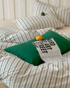 Parker Minimalist Striped Bedding Set / Blue & Brown Ever Lasting