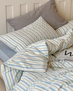Parker Minimalist Striped Bedding Set / Khaki & Gray Ever Lasting