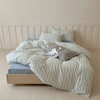 Parker Minimalist Striped Bedding Set / Blue Ever Lasting