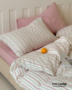 Parker Minimalist Striped Bedding Set / Pink Ever Lasting
