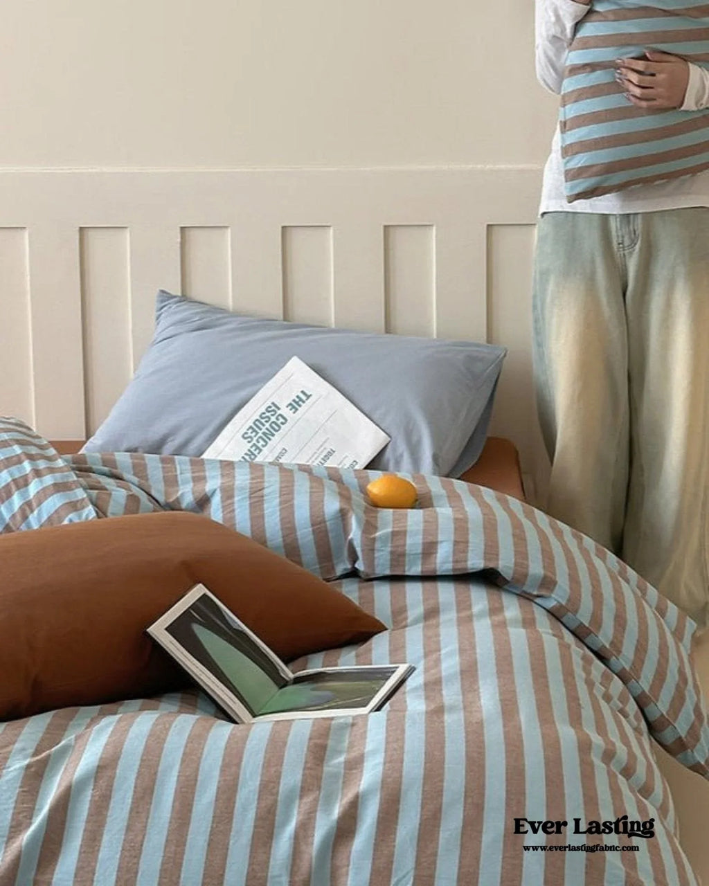 Parker Minimalist Striped Bedding Set / Pink Ever Lasting