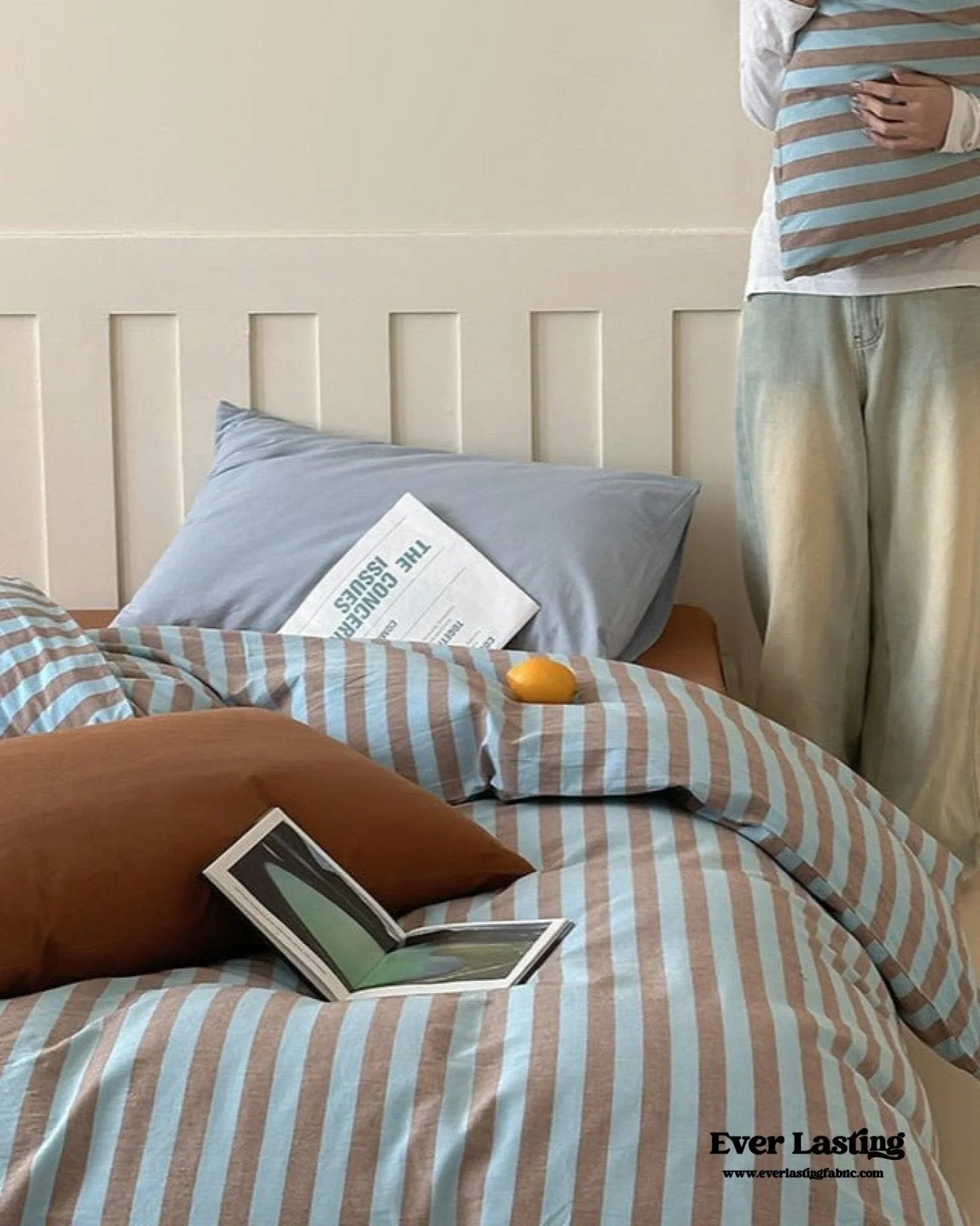 Parker Minimalist Striped Bedding Set / Pink Ever Lasting