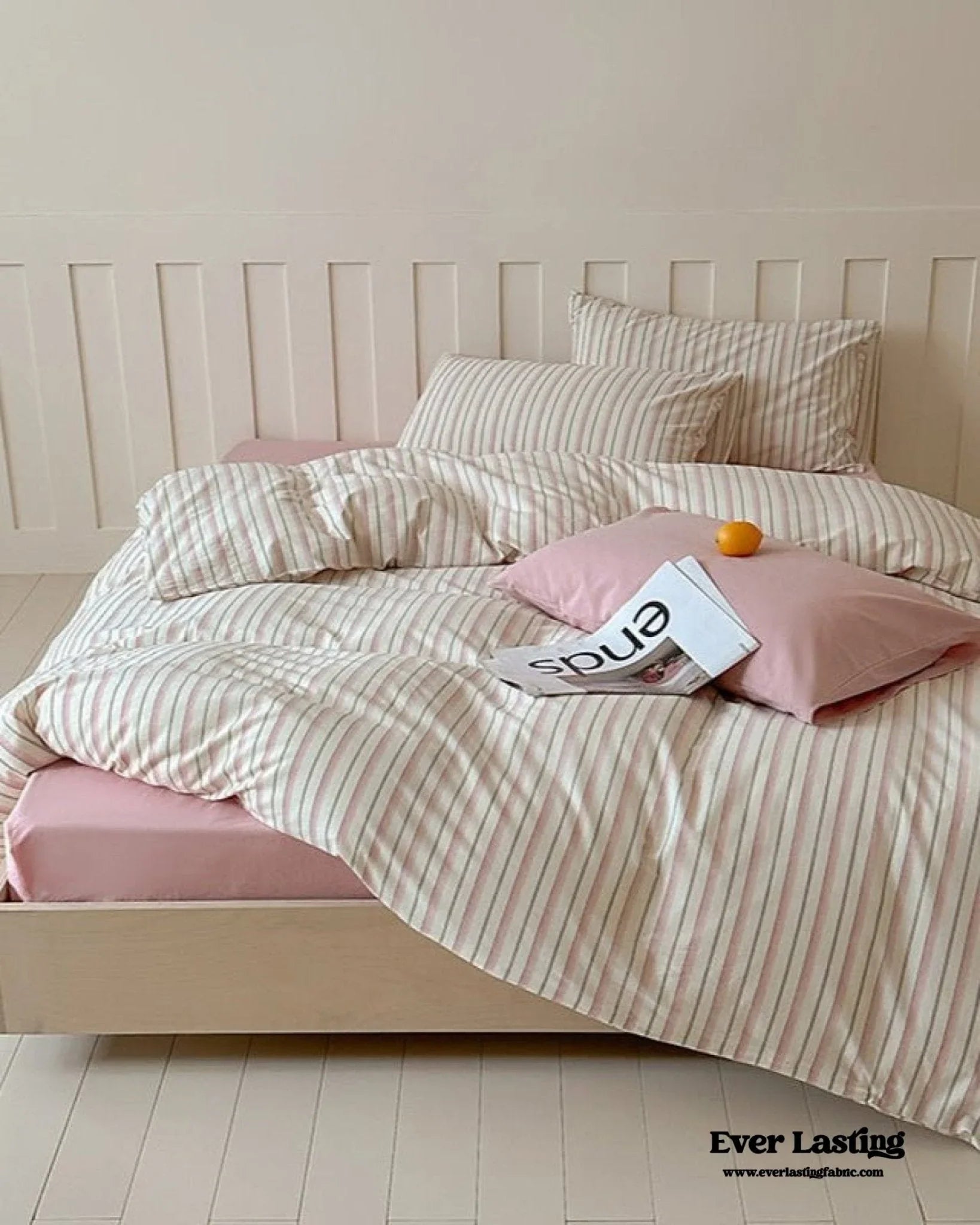 Parker Minimalist Striped Bedding Set / Pink Ever Lasting