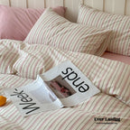 Parker Minimalist Striped Bedding Set / Pink Ever Lasting