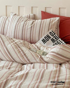 Parker Minimalist Striped Bedding Set / Pink Ever Lasting
