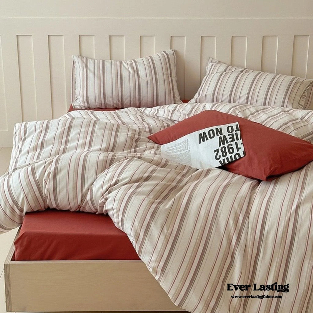 Parker Minimalist Striped Bedding Set / Pink Ever Lasting
