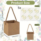 35 combination sets, 30pcs succulent bags with 5pcs thank you stickers, suitable for 2.5-inch flower POTS, Mini brown paper succulent gift basket with handles, perfect for weddings, birthdays, holidays, succulent party giveaw House Of Avana