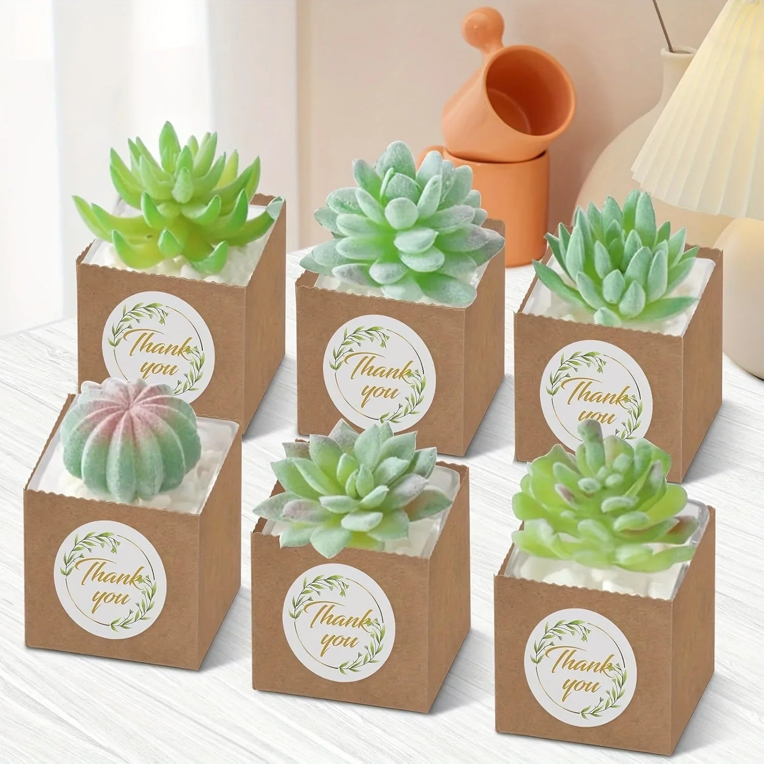 35 combination sets, 30pcs succulent bags with 5pcs thank you stickers, suitable for 2.5-inch flower POTS, Mini brown paper succulent gift basket with handles, perfect for weddings, birthdays, holidays, succulent party giveaw House Of Avana