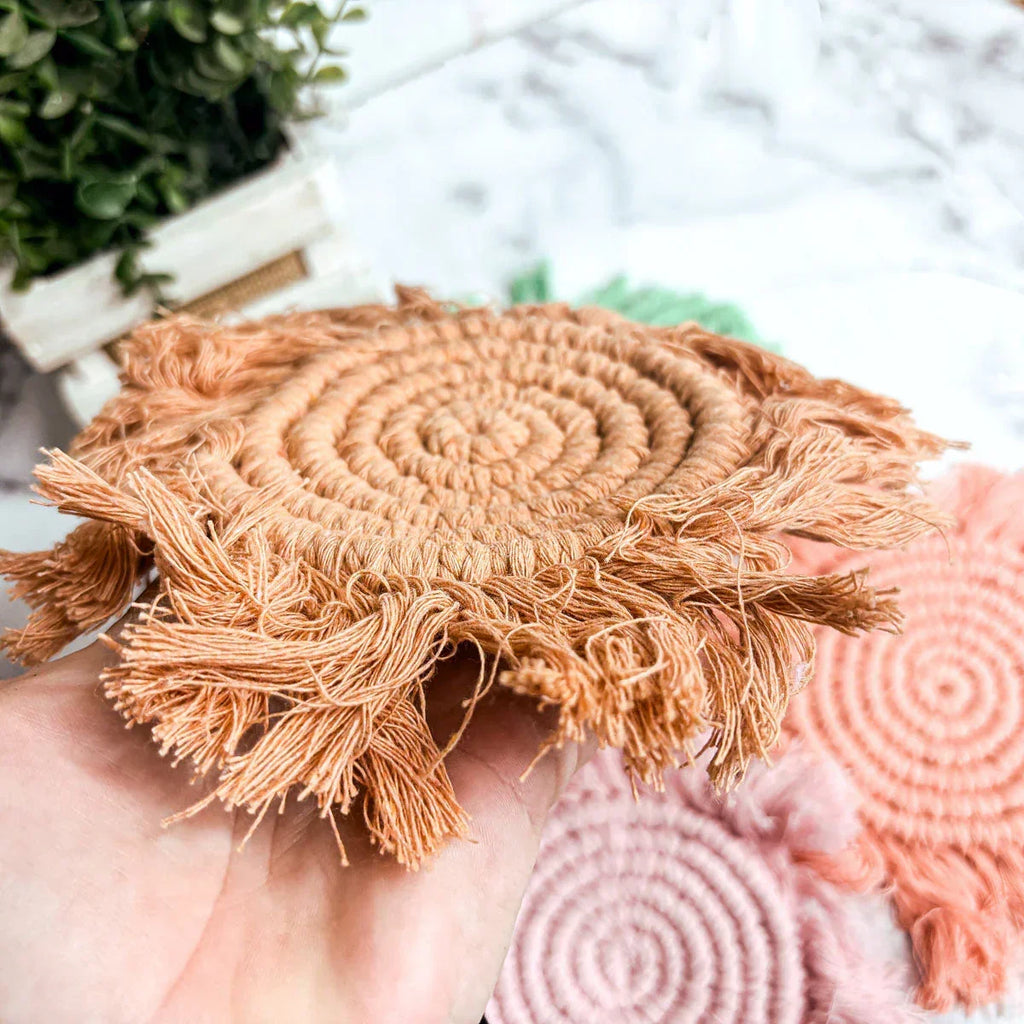 Pastel Braided Tassel Coasters Gia Roma