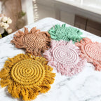 Pastel Braided Tassel Coasters Gia Roma
