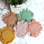 Pastel Braided Tassel Coasters Gia Roma