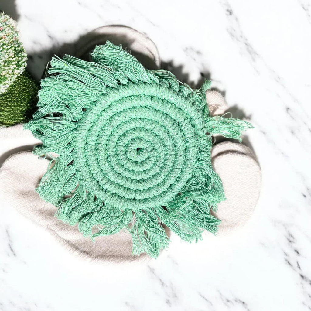Pastel Braided Tassel Coasters Gia Roma