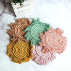 Pastel Braided Tassel Coasters Gia Roma