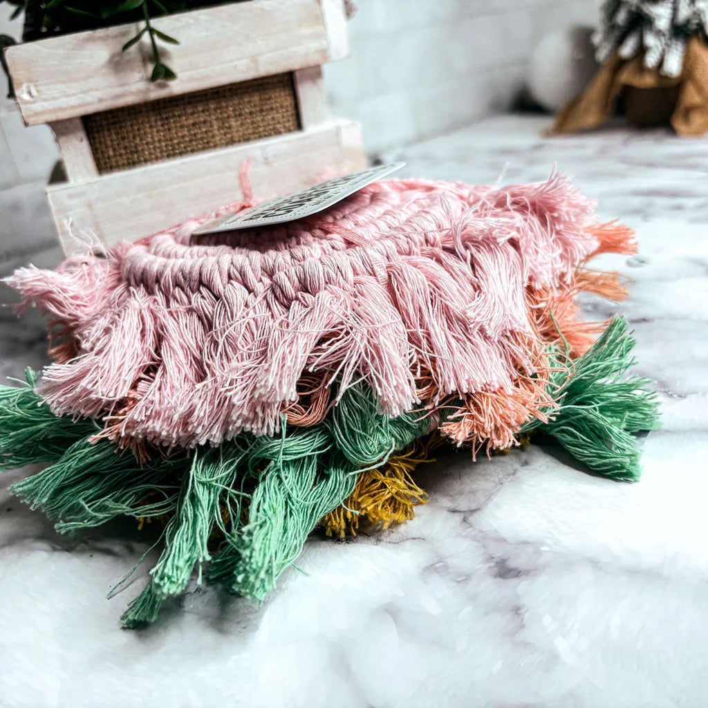 Pastel Braided Tassel Coasters Gia Roma