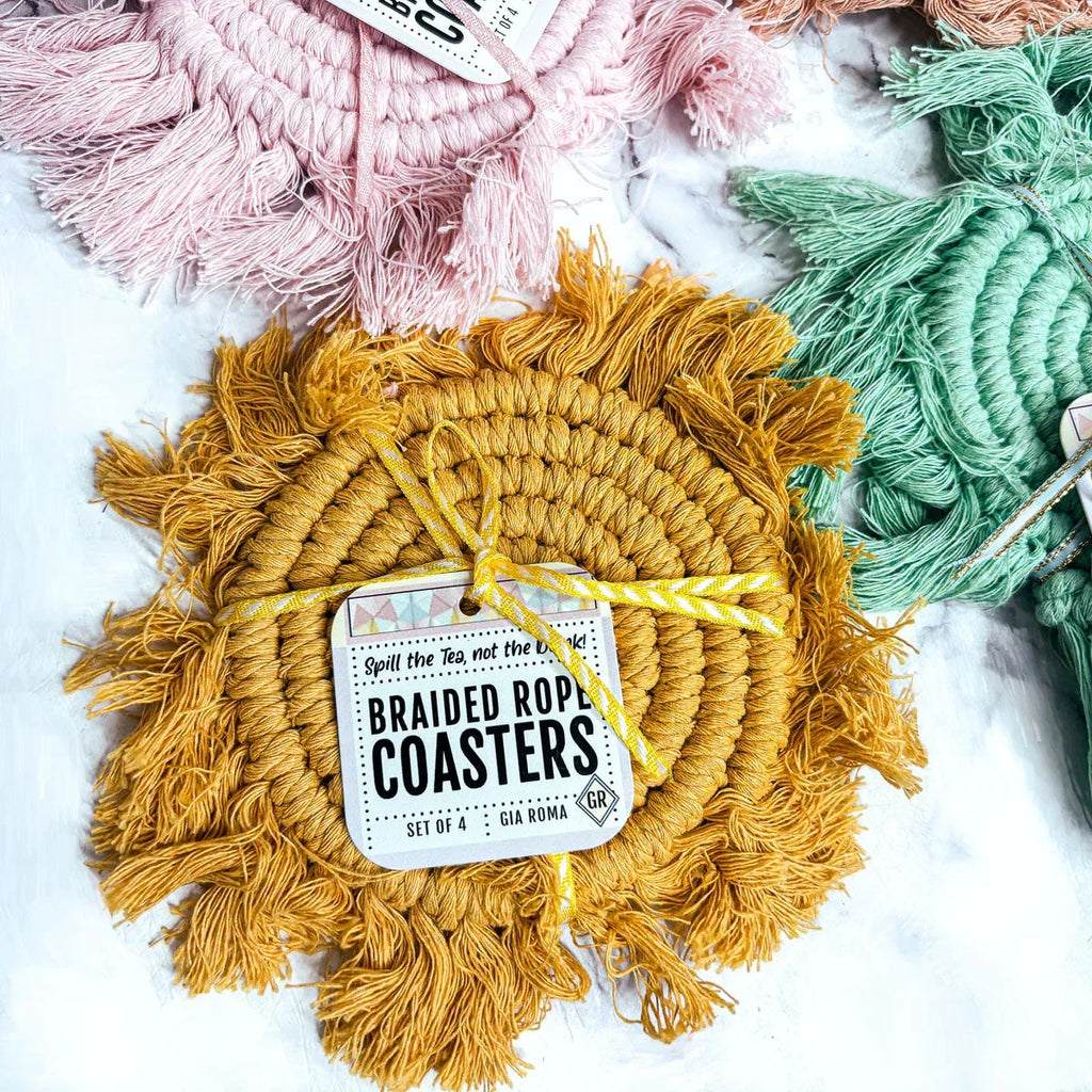 Pastel Braided Tassel Coasters Gia Roma