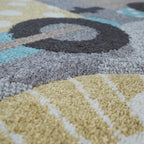 Kids Rug Elaya for Nursery Cute Animals on a Train in Pastel Grey RugYourHome