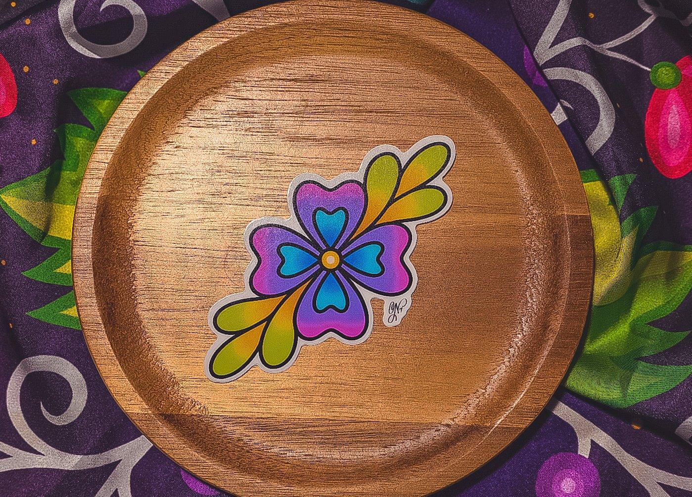 Pastel Pink/Purple Flower Sticker Bizaanide'ewin
