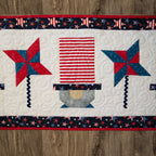 Patriotic Gnomes Quilted Table Runner Precut Quilt Kit Block Party Quilt Co