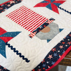 Patriotic Gnomes Quilted Table Runner Precut Quilt Kit Block Party Quilt Co