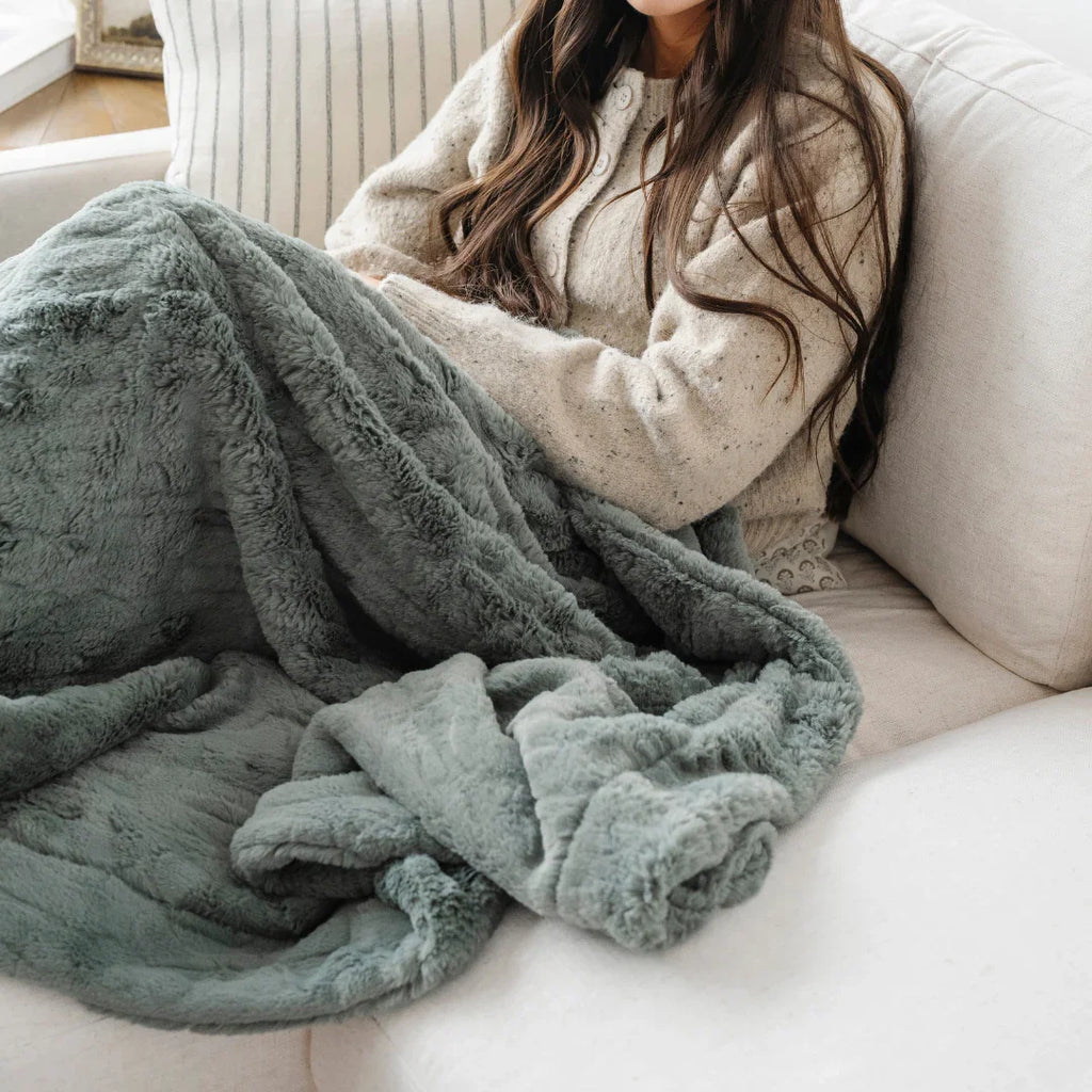 PATTERNED FAUX FUR THROW BLANKETS