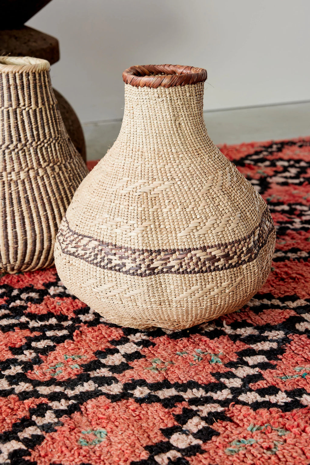 Patterned Binga Nongo Gourd Woven Basket Kanju Interiors