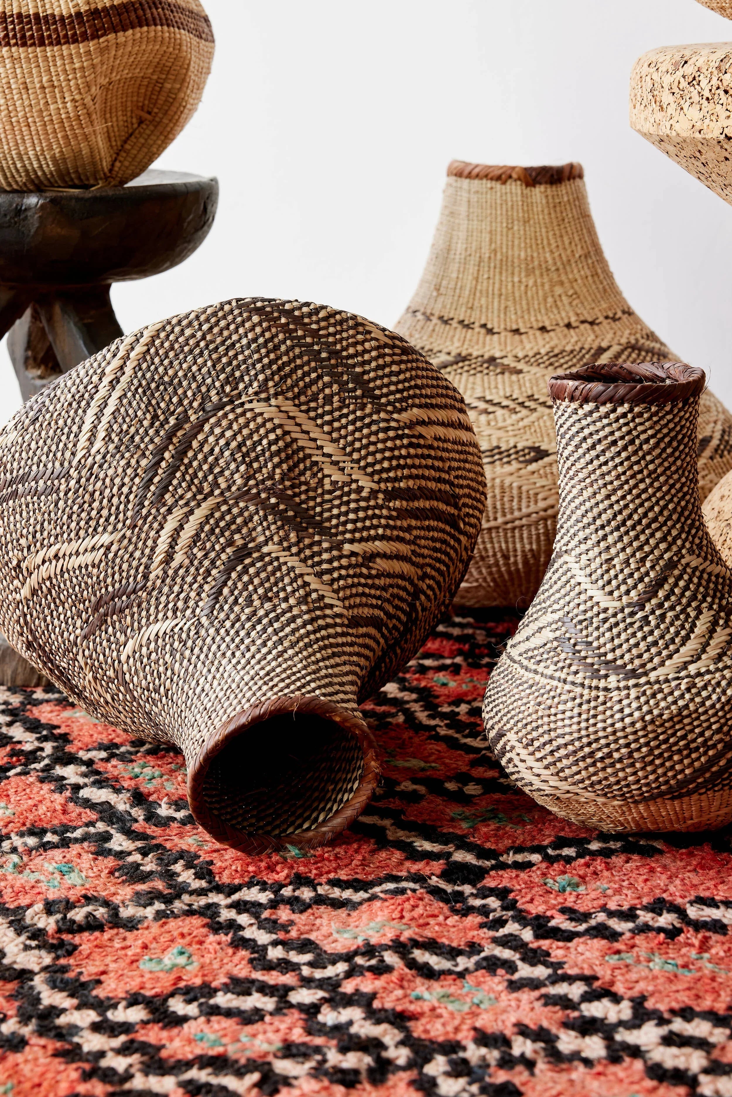 Patterned Binga Nongo Gourd Woven Basket Kanju Interiors
