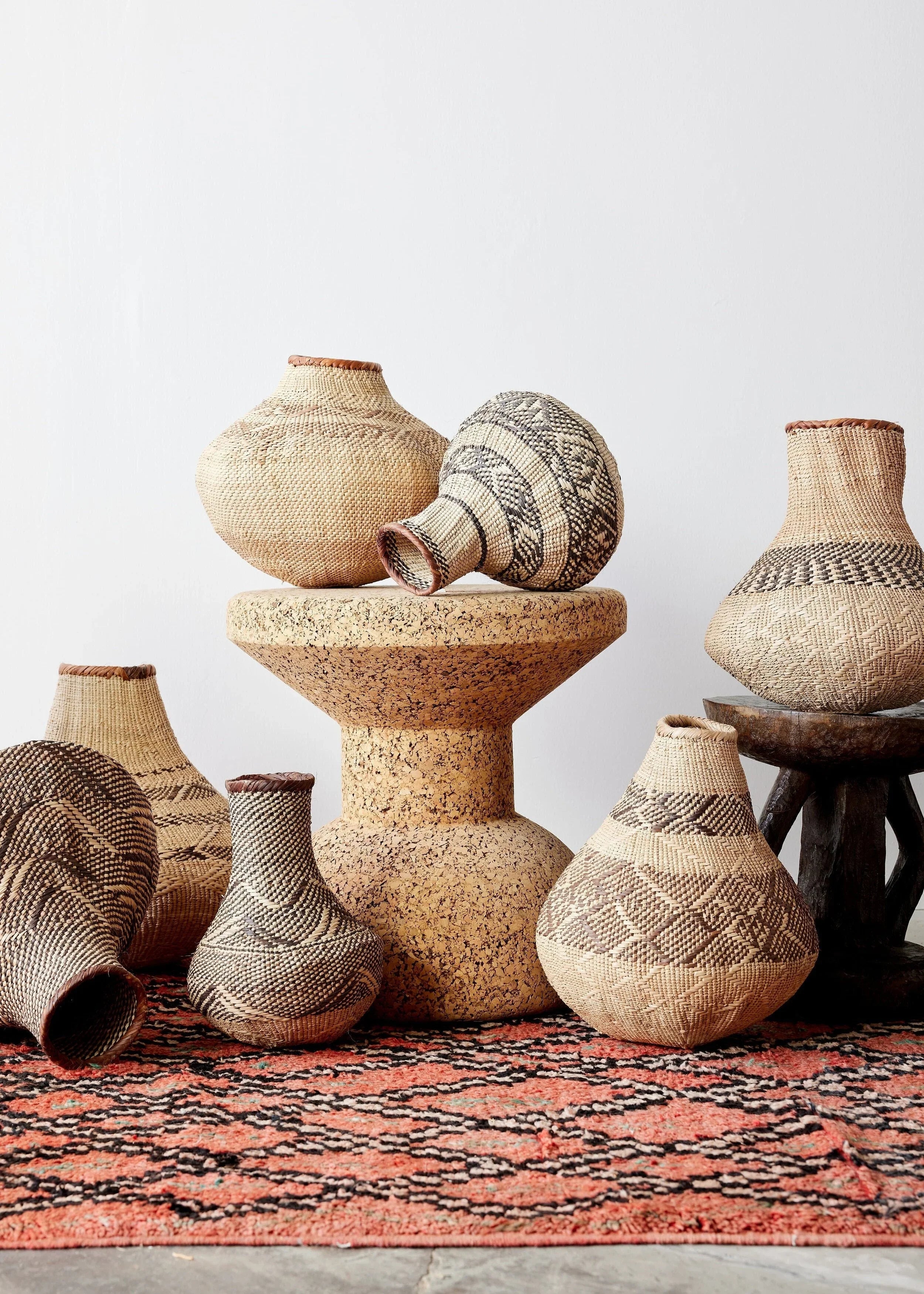 Patterned Binga Nongo Gourd Woven Basket Kanju Interiors