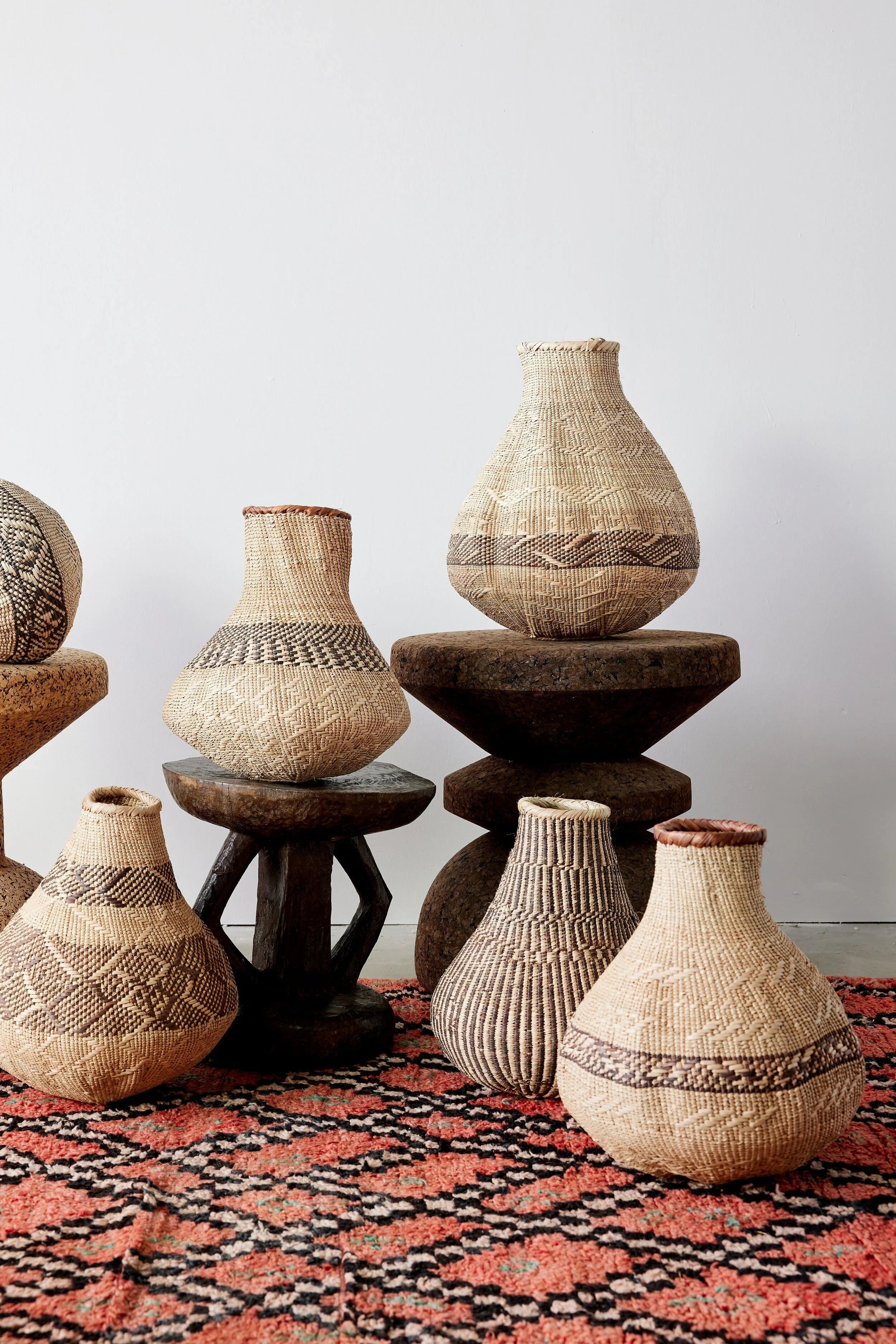 Patterned Binga Nongo Gourd Woven Basket Kanju Interiors
