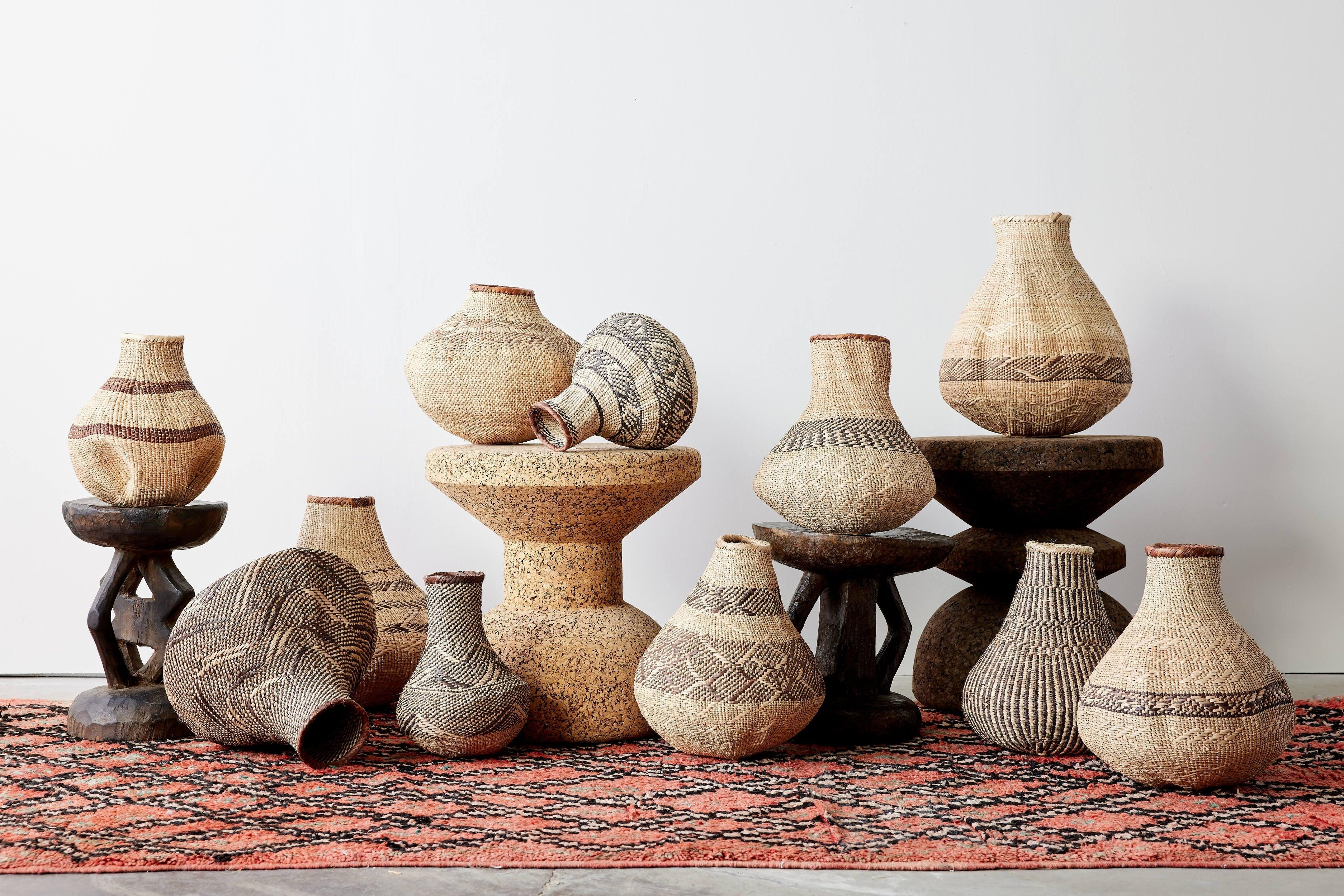 Patterned Binga Nongo Gourd Woven Basket Kanju Interiors