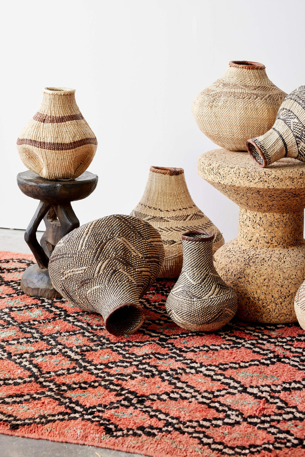 Patterned Binga Nongo Gourd Woven Basket Kanju Interiors