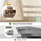Paulownia Wood Centerpiece Tray with Tealight Holders & Beaded Accent, top view - House Of Avana