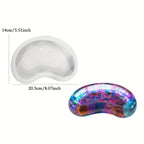 White gypsum resin plate with cartoon pea design, decorative silicone mold tray - House of Avana