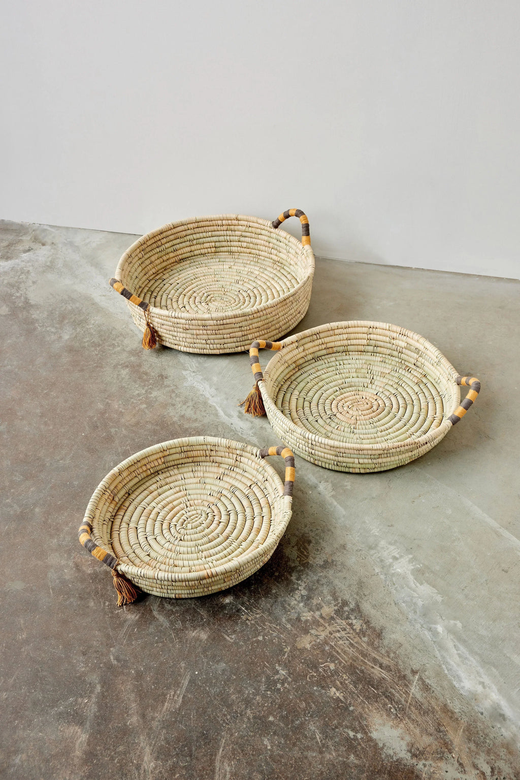 Peach Banded Betty Tray with Tassel Kanju Interiors