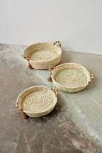 Peach Banded Betty Tray with Tassel Kanju Interiors