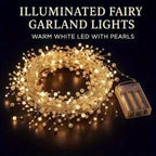 Christmas imitation pearl string lights, LED lights, festive decorations, suitable for Christmas, Valentine's Day, wedding venue decoration, gift presentation, room decoration, Christmas tree decoration, for creating festive House Of Avana