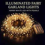 Christmas imitation pearl string lights, LED lights, festive decorations, suitable for Christmas, Valentine's Day, wedding venue decoration, gift presentation, room decoration, Christmas tree decoration, for creating festive House Of Avana [[SKU:HOA-GDN-403]]