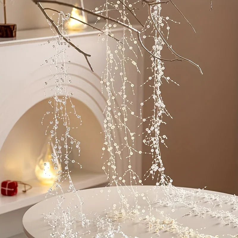 Christmas imitation pearl string lights, LED lights, festive decorations, suitable for Christmas, Valentine's Day, wedding venue decoration, gift presentation, room decoration, Christmas tree decoration, for creating festive House Of Avana [[SKU:HOA-GDN-403]]