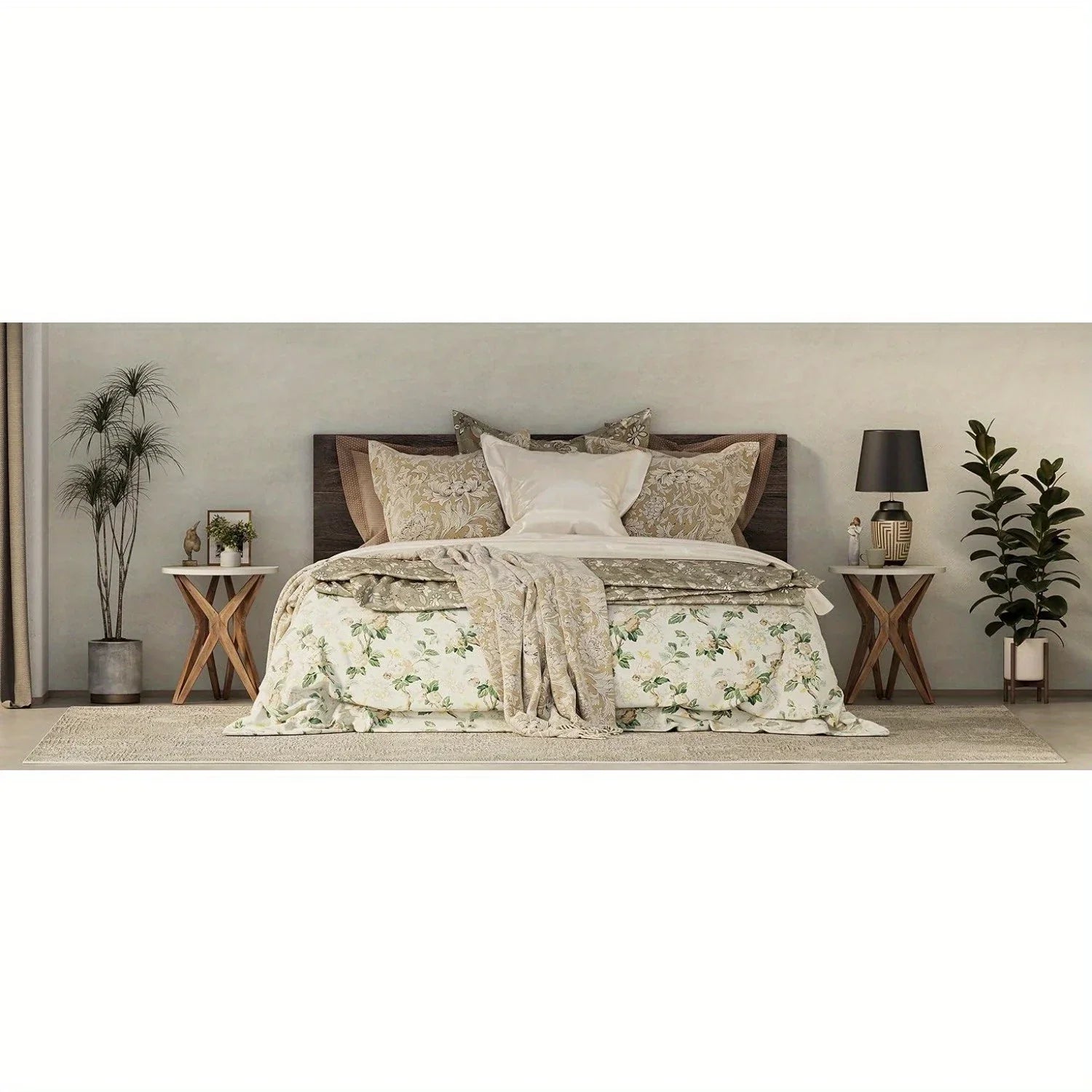 Pedestal Farmhouse End Table Set of 2, White Round End Table, Distressed White Top with Tripod Base for Modern Farmhouse, Boho Decor, Round House Of Avana