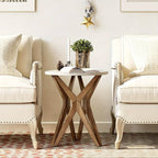 Pedestal Farmhouse End Table Set of 2, White Round End Table, Distressed White Top with Tripod Base for Modern Farmhouse, Boho Decor, Round House Of Avana